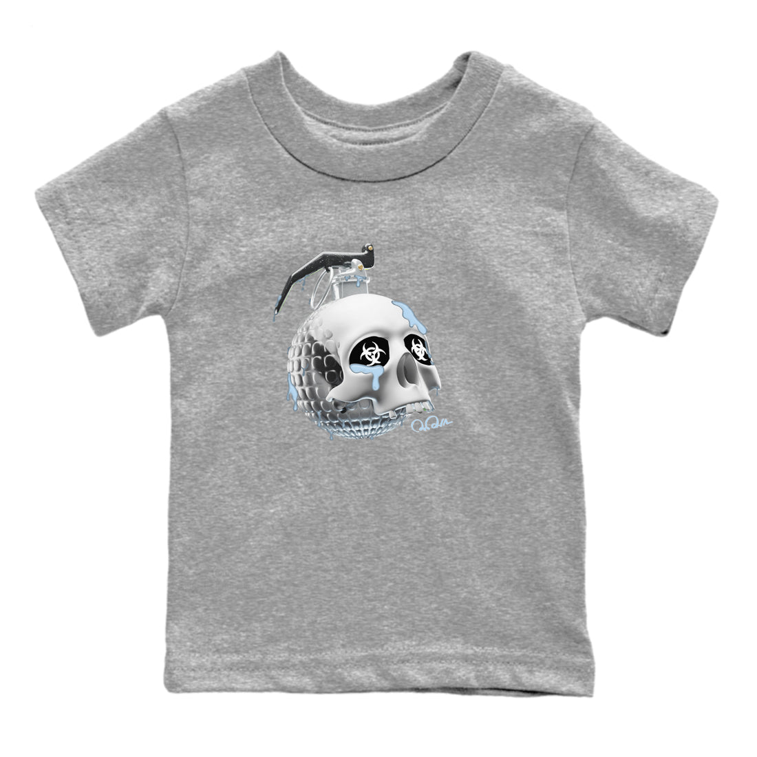 Air Jordan 11 White Cement Sneaker Match Tees Skull Bomb Sneaker Tees Air Jordan 11 Cement Grey Sneaker Release Tees Kids Shirts Heather Grey 2
