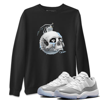 Air Jordan 11 White Cement Sneaker Match Tees Skull Bomb Sneaker Tees Air Jordan 11 Cement Grey Sneaker Release Tees Unisex Shirts Black 1