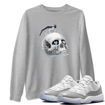 Air Jordan 11 White Cement Sneaker Match Tees Skull Bomb Sneaker Tees Air Jordan 11 Cement Grey Sneaker Release Tees Unisex Shirts Heather Grey 1