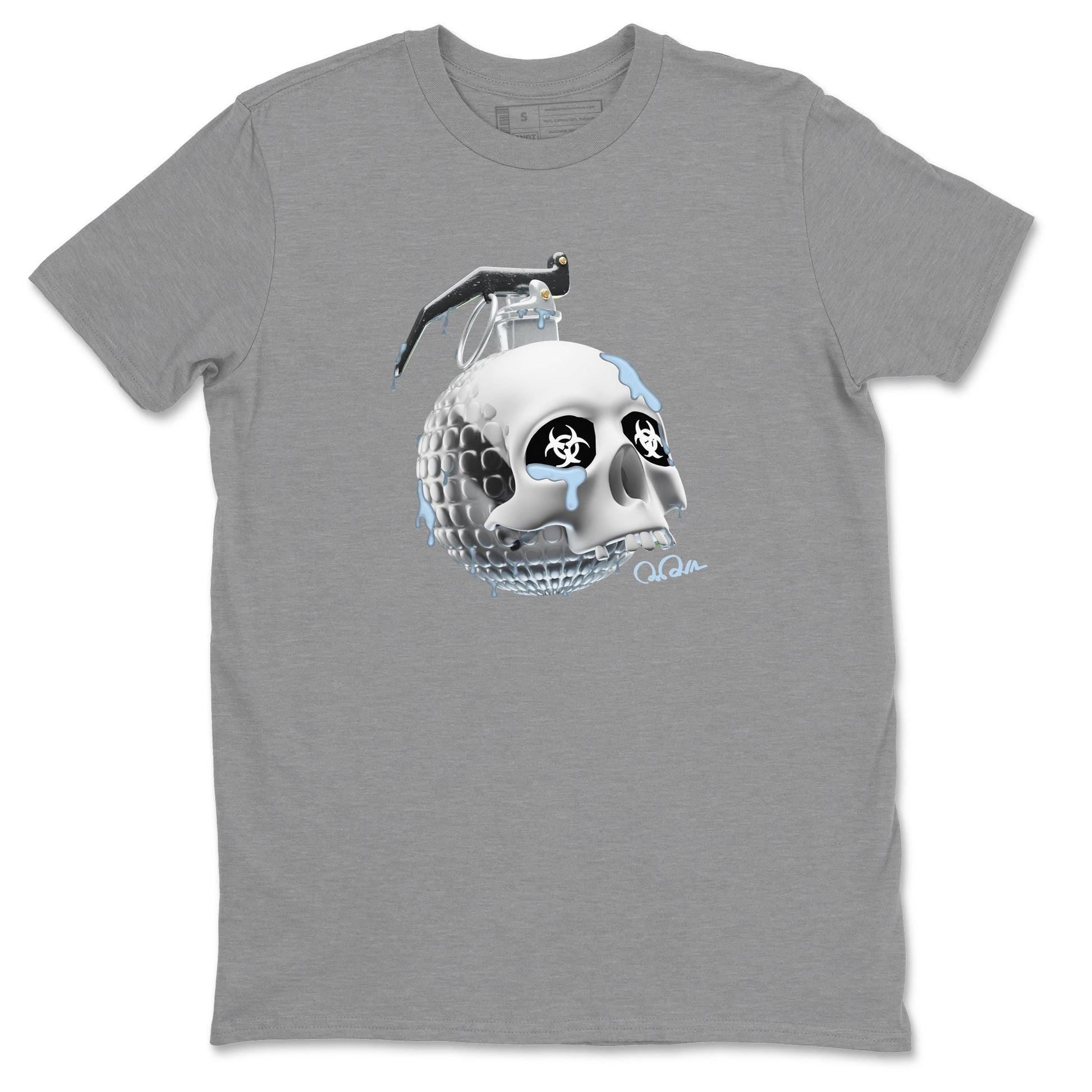 Air Jordan 11 White Cement Sneaker Match Tees Skull Bomb Sneaker Tees Air Jordan 11 Cement Grey Sneaker Release Tees Unisex Shirts Heather Grey 2