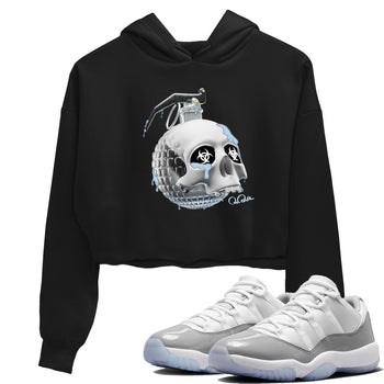 Air Jordan 11 White Cement Sneaker Match Tees Skull Bomb Sneaker Tees Air Jordan 11 Cement Grey Sneaker Release Tees Women's Shirts Black 1