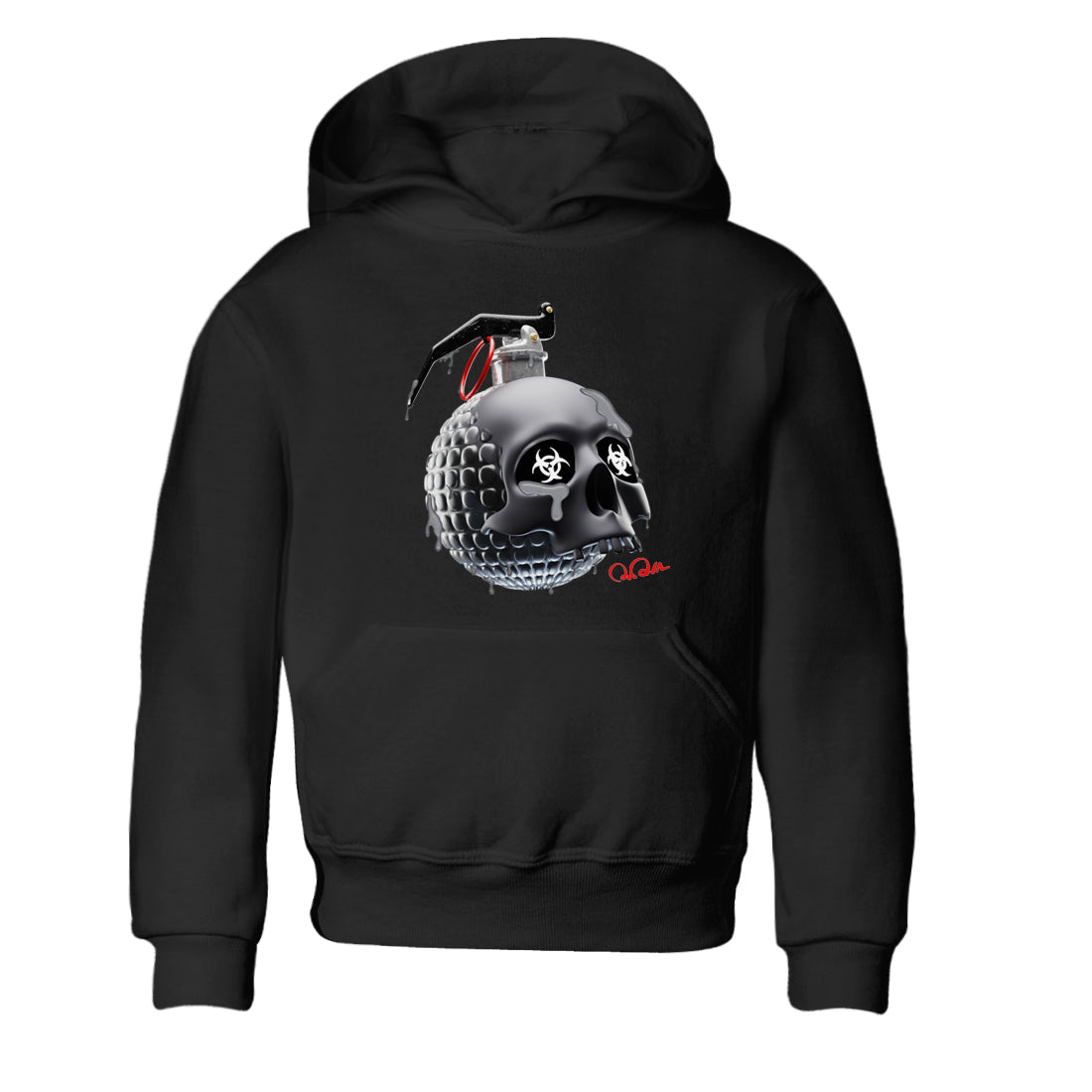 Air Jordan 13 Black Flint Sneaker Match Tees Skull Bomb Sneaker Tees AJ13 Retro Black Flint Sneaker Release Tees Kids Shirts Black 2