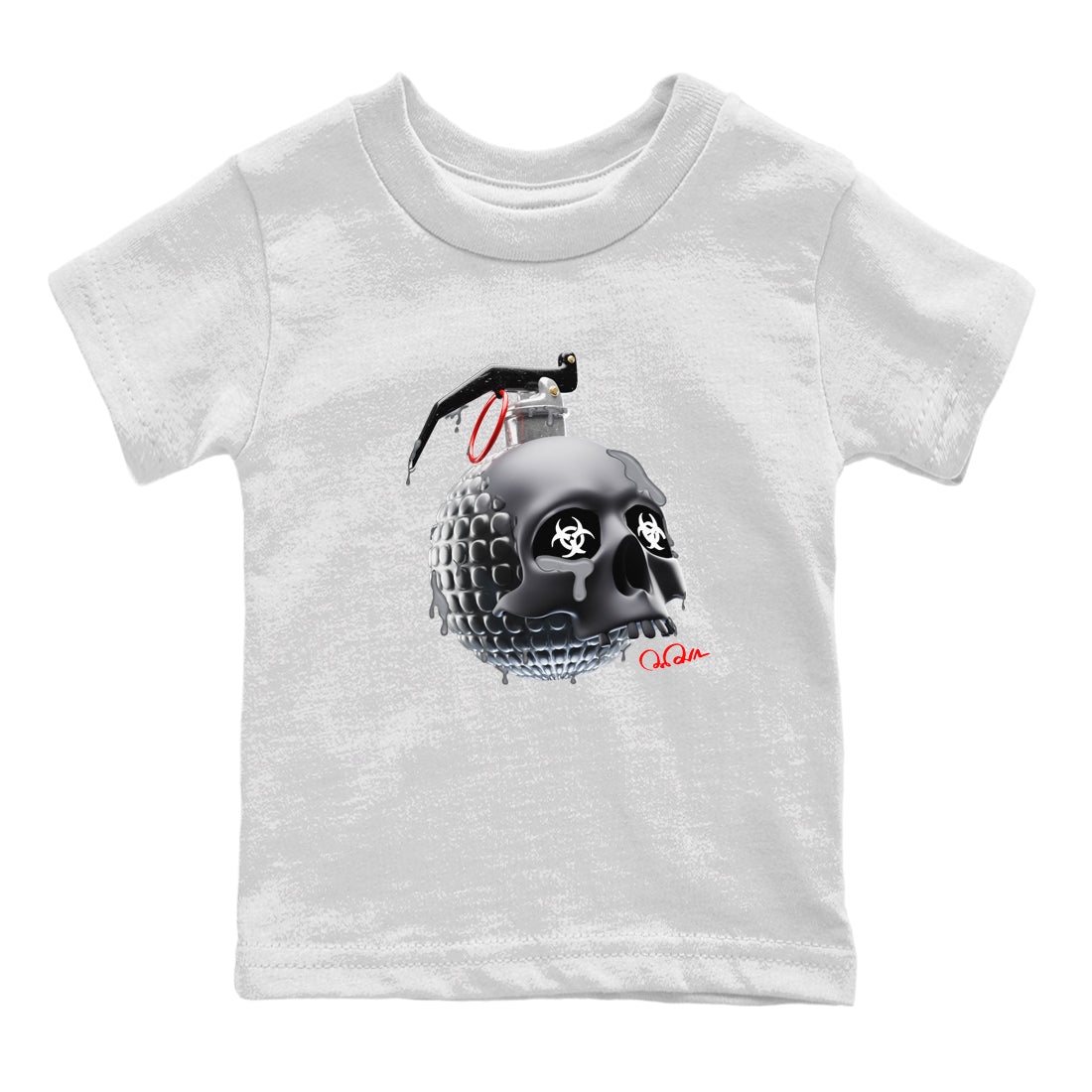 Air Jordan 13 Black Flint Sneaker Match Tees Skull Bomb Sneaker Tees AJ13 Retro Black Flint Sneaker Release Tees Kids Shirts White 2