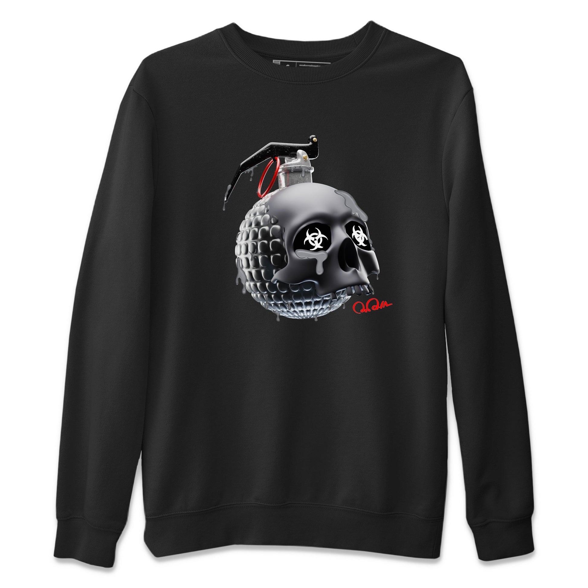 Air Jordan 13 Black Flint Sneaker Match Tees Skull Bomb Sneaker Tees AJ13 Retro Black Flint Sneaker Release Tees Unisex Shirts Black 2