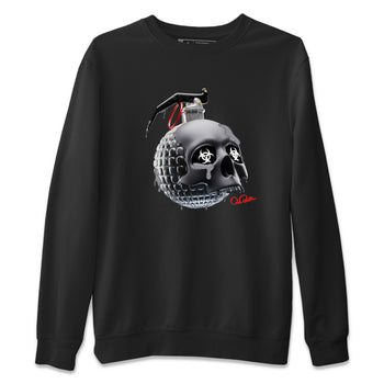 Air Jordan 13 Black Flint Sneaker Match Tees Skull Bomb Sneaker Tees AJ13 Retro Black Flint Sneaker Release Tees Unisex Shirts Black 2