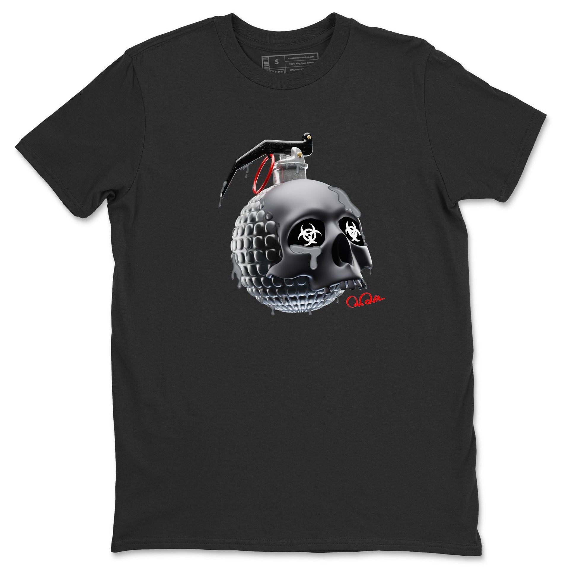 Air Jordan 13 Black Flint Sneaker Match Tees Skull Bomb Sneaker Tees AJ13 Retro Black Flint Sneaker Release Tees Unisex Shirts Black 2