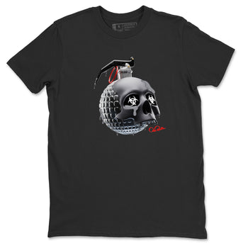 Air Jordan 13 Black Flint Sneaker Match Tees Skull Bomb Sneaker Tees AJ13 Retro Black Flint Sneaker Release Tees Unisex Shirts Black 2