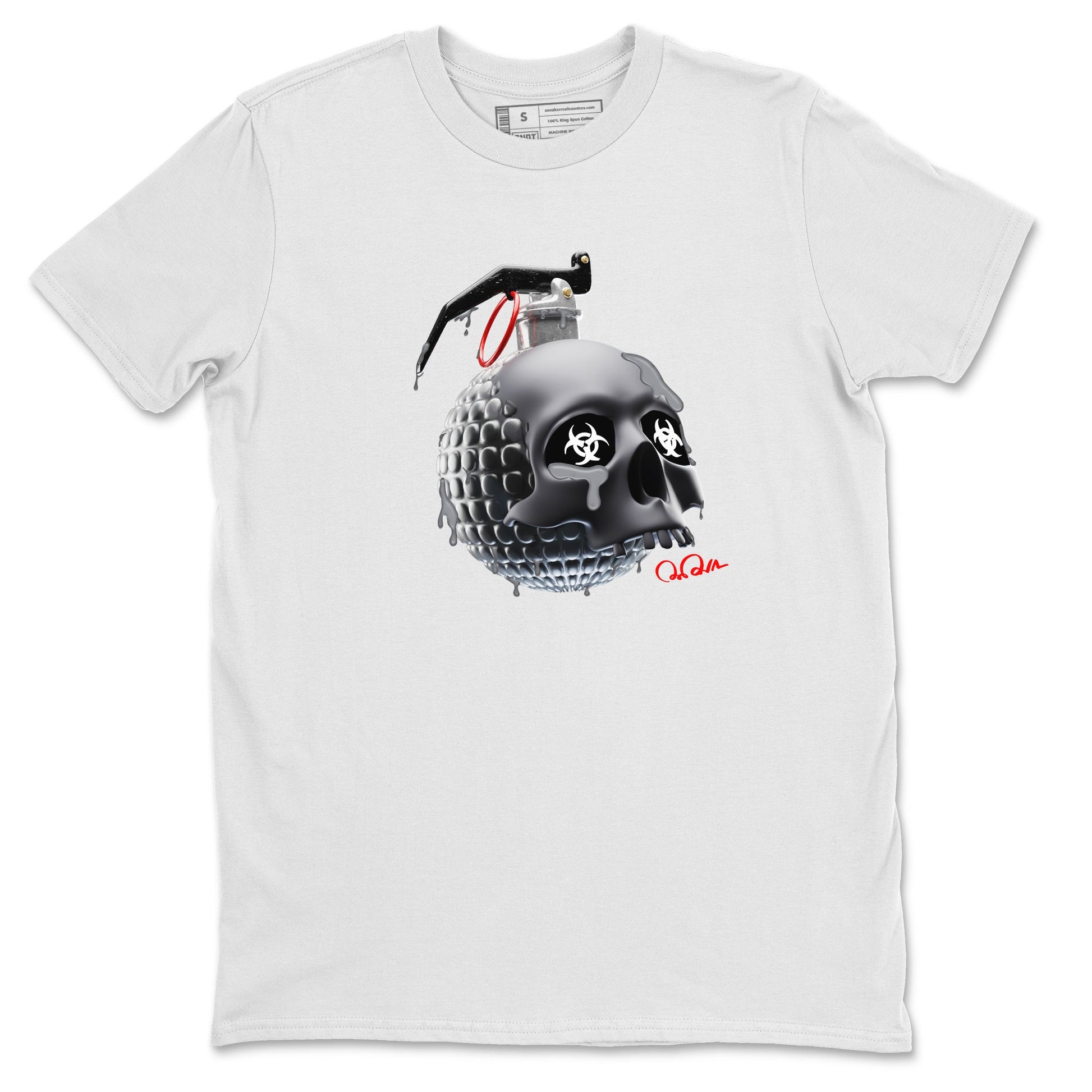 Air Jordan 13 Black Flint Sneaker Match Tees Skull Bomb Sneaker Tees AJ13 Retro Black Flint Sneaker Release Tees Unisex Shirts White 2