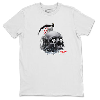 Air Jordan 13 Black Flint Sneaker Match Tees Skull Bomb Sneaker Tees AJ13 Retro Black Flint Sneaker Release Tees Unisex Shirts White 2