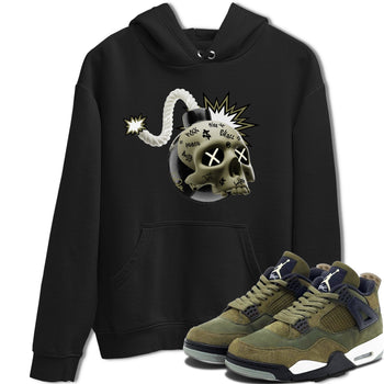 Air Jordan 4 Medium Olive shirt to match jordans Skull Bomb sneaker tees AJ4Medium Olive SNRT Sneaker Release Tees Unisex Black 1 T-Shirt