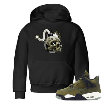 Air Jordan 4 Medium Olive shirt to match jordans Skull Bomb sneaker tees AJ4Medium Olive SNRT Sneaker Release Tees Baby Toddler Black 1 T-Shirt