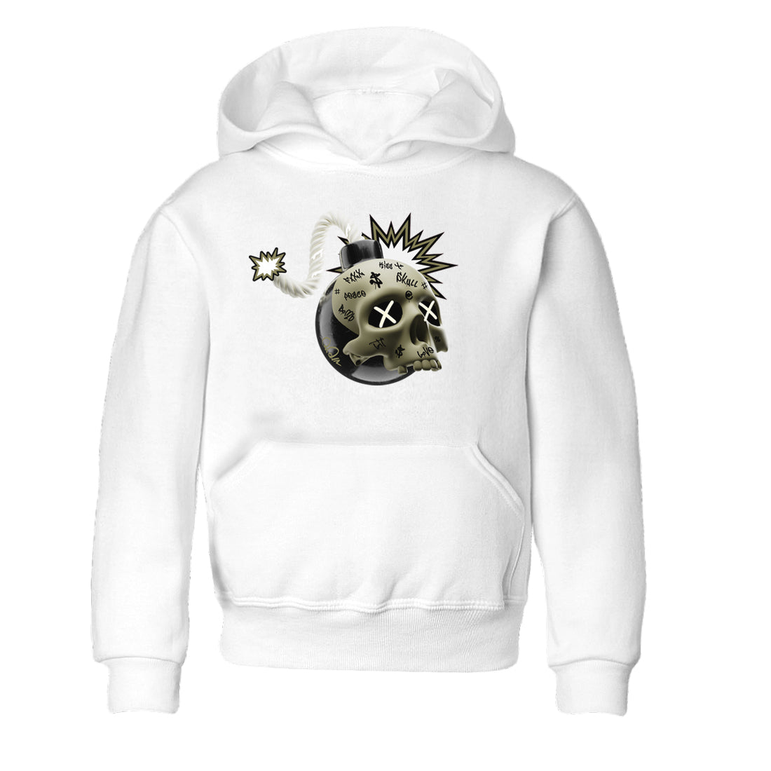 Air Jordan 4 Medium Olive shirt to match jordans Skull Bomb sneaker tees AJ4Medium Olive SNRT Sneaker Release Tees Baby Toddler White 2 T-Shirt