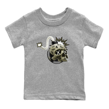 Air Jordan 4 Medium Olive shirt to match jordans Skull Bomb sneaker tees AJ4Medium Olive SNRT Sneaker Release Tees Baby Toddler Heather Grey 2 T-Shirt