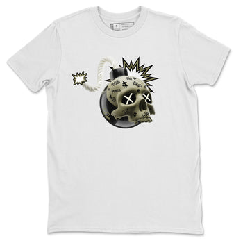Air Jordan 4 Medium Olive shirt to match jordans Skull Bomb sneaker tees AJ4Medium Olive SNRT Sneaker Release Tees Unisex White 2 T-Shirt