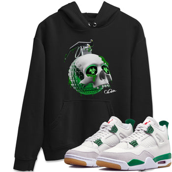 Jordan 4 Pine Green SB Sneaker Match Tees Skull Bomb Sneaker Tees AJ4 Pine Green SB Sneaker Tees Sneaker Release Shirts Unisex Shirts Black 1