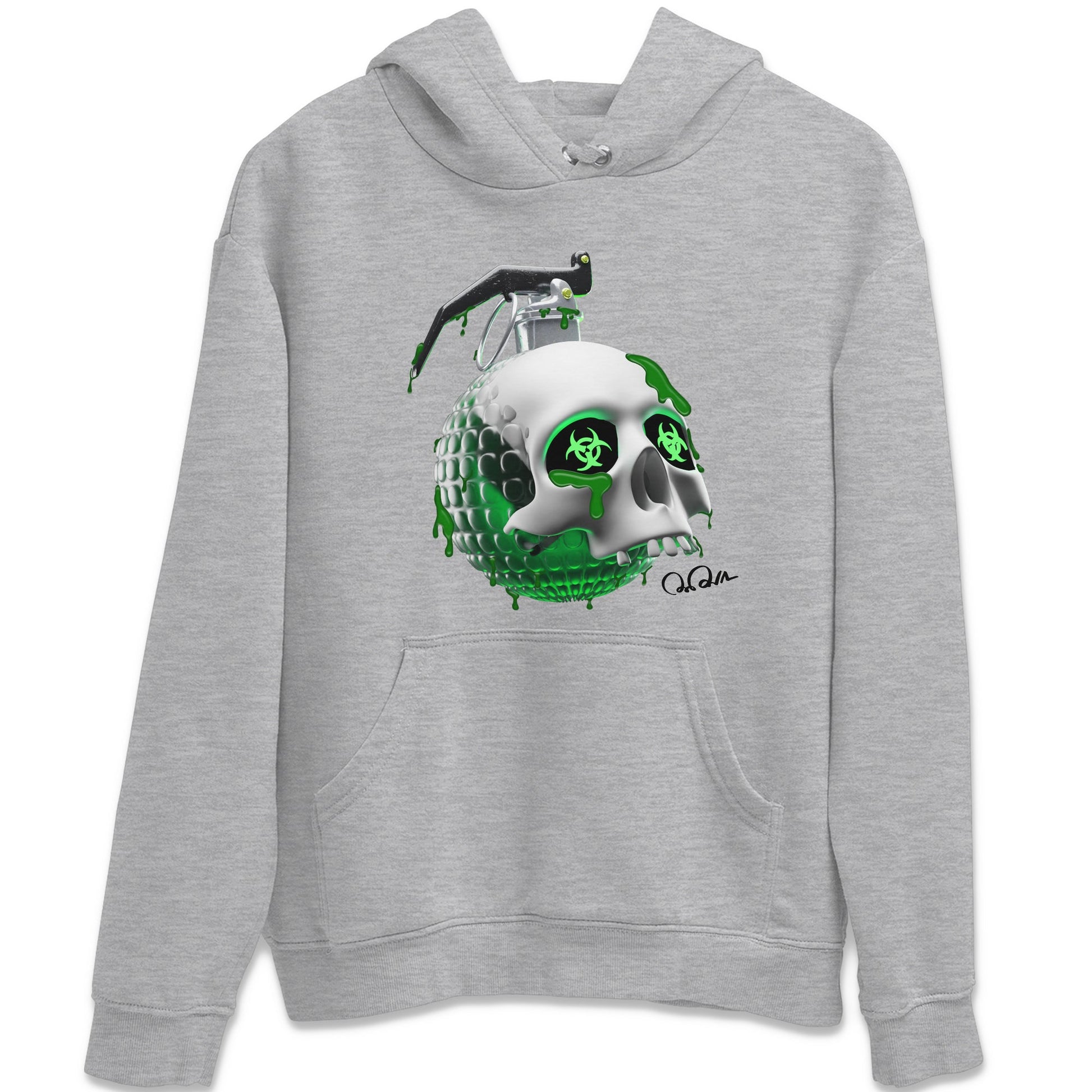 Air Jordan 4 Pine Green Sneaker Match Tees Skull Bomb Sneaker Tees AJ4 Pine Green Sneaker Release Tees Unisex Shirts Heather Grey 2