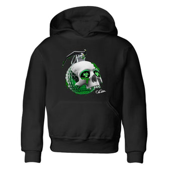 Air Jordan 4 Pine Green Sneaker Match Tees Skull Bomb Sneaker Tees AJ4 Pine Green Sneaker Release Tees Kids Shirts Black 2
