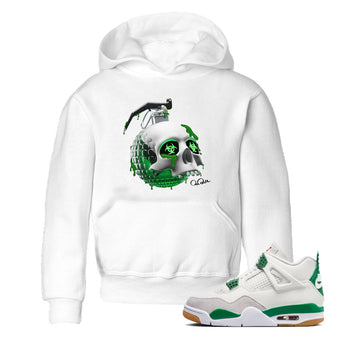 Jordan 4 Pine Green SB Sneaker Match Tees Skull Bomb Sneaker Tees AJ4 Pine Green SB Sneaker Tees Sneaker Release Shirts Kids Shirts White 1