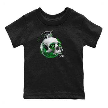 Jordan 4 Pine Green SB Sneaker Match Tees Skull Bomb Sneaker Tees AJ4 Pine Green SB Sneaker Tees Sneaker Release Shirts Kids Shirts Black 2