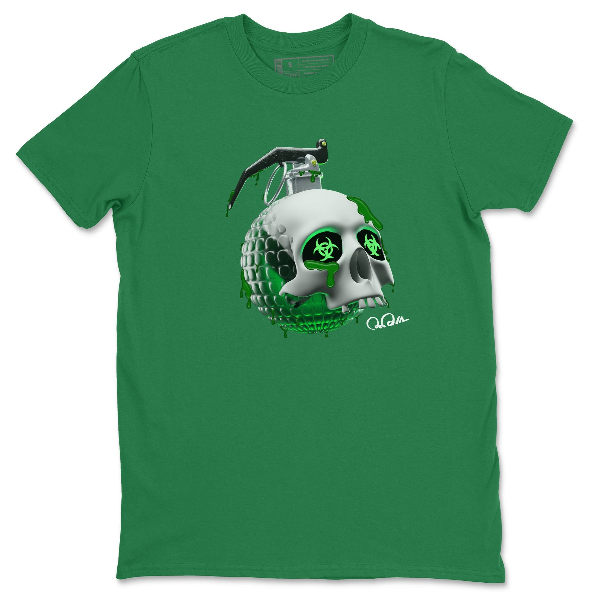 Air Jordan 4 Pine Green Sneaker Match Tees Skull Bomb Sneaker Tees AJ4 Pine Green Sneaker Release Tees Unisex Shirts Kelly Green 2