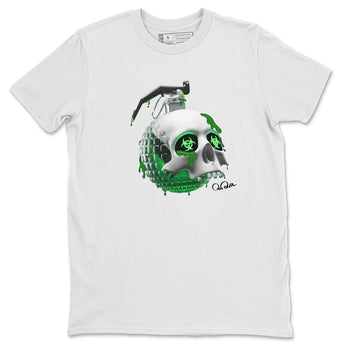 Air Jordan 4 Pine Green Sneaker Match Tees Skull Bomb Sneaker Tees AJ4 Pine Green Sneaker Release Tees Unisex Shirts White 2