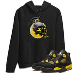 Air Jordan 4 Thunder Sneaker Match Tees Skull Bomb Sneaker Tees AJ4 Thunder Jumpman Sneaker Release Tees Unisex Shirts Black 1