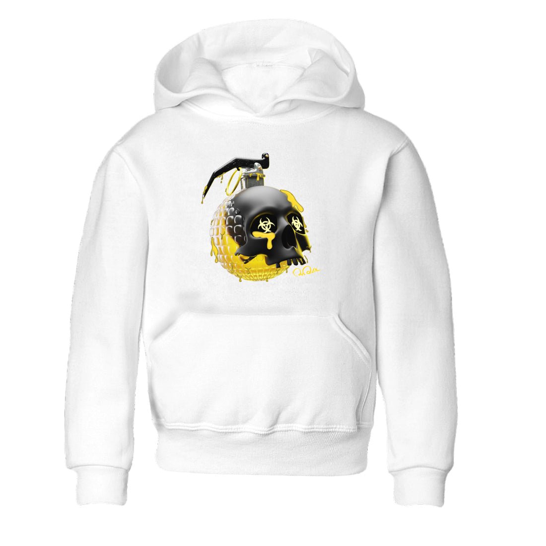 Air Jordan 4 Thunder Sneaker Match Tees Skull Bomb Sneaker Tees AJ4 Thunder Jumpman Sneaker Release Tees Kids Shirts White 2