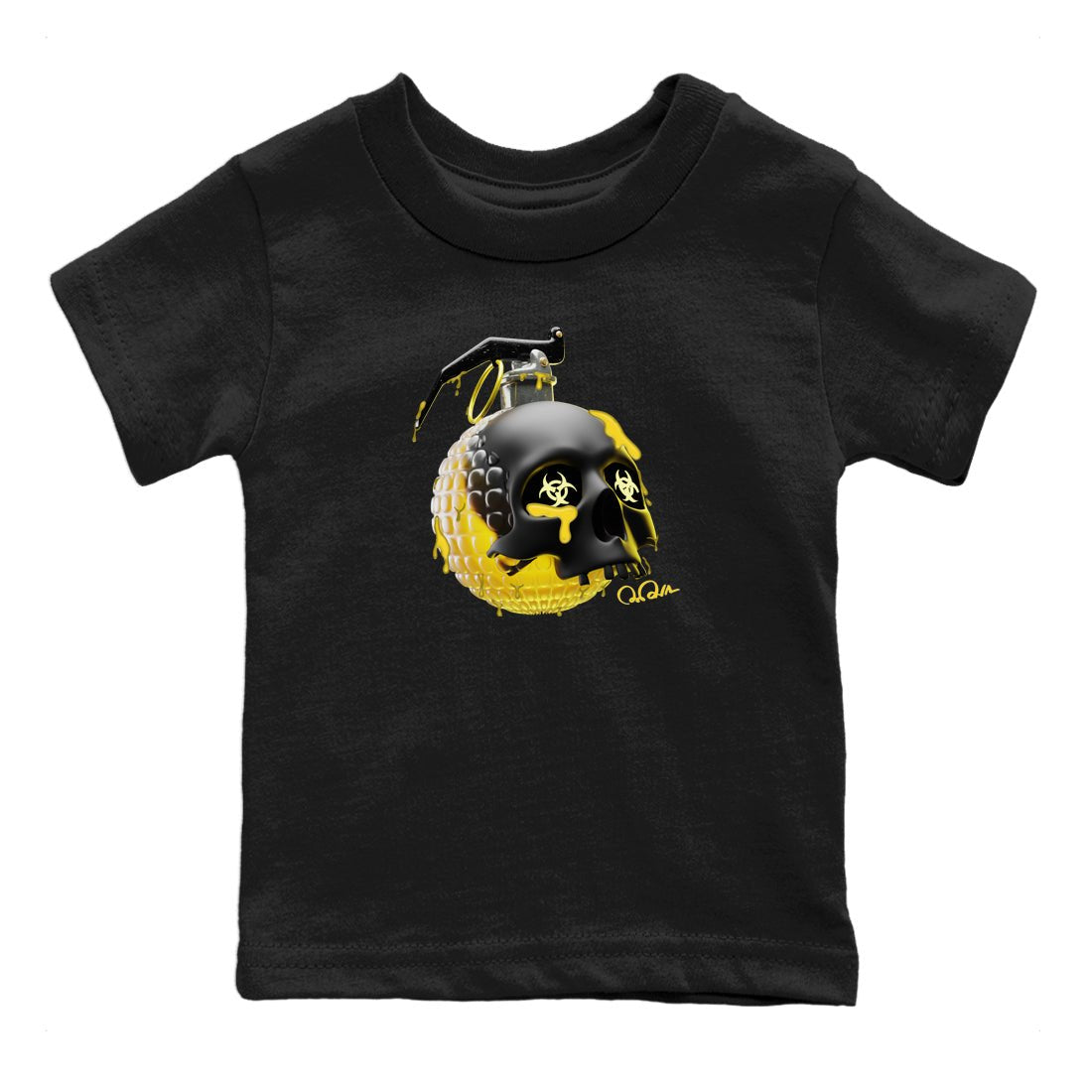 Air Jordan 4 Thunder Sneaker Match Tees Skull Bomb Sneaker Tees AJ4 Thunder Jumpman Sneaker Release Tees Kids Shirts Black 2
