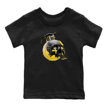 Air Jordan 4 Thunder Sneaker Match Tees Skull Bomb Sneaker Tees AJ4 Thunder Jumpman Sneaker Release Tees Kids Shirts Black 2