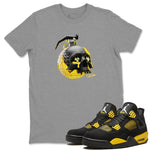 Air Jordan 4 Thunder Skull Bomb Crew Neck Sneaker Tees AJ4 Thunder JumpmanSneaker T-Shirts Size Chart