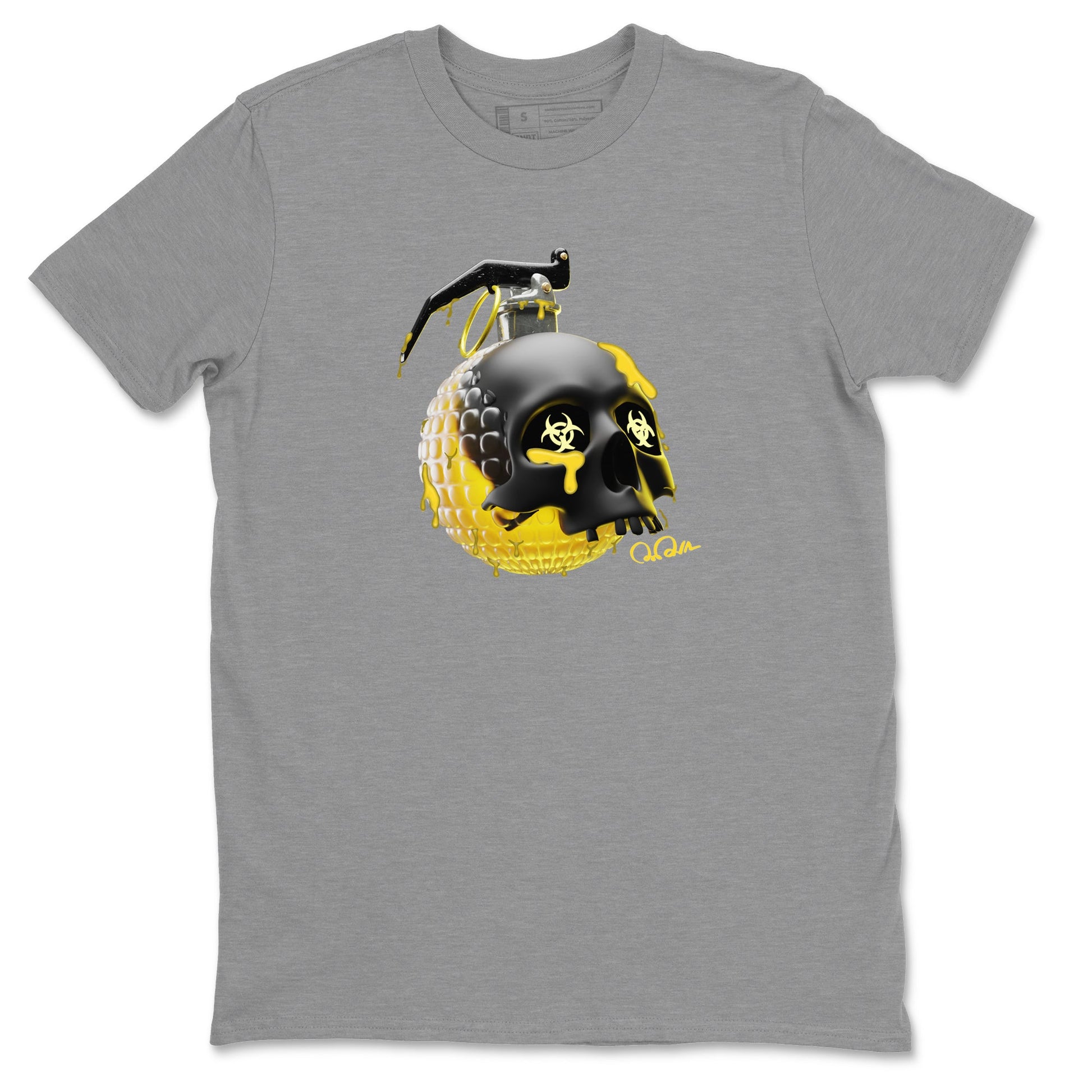 Air Jordan 4 Thunder Sneaker Match Tees Skull Bomb Sneaker Tees AJ4 Thunder Jumpman Sneaker Release Tees Unisex Shirts Heather Grey 2