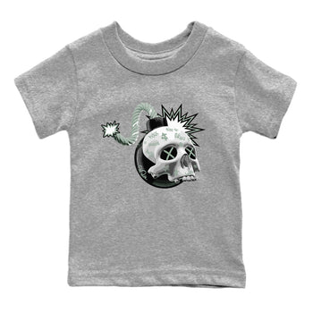 Dunk Mica Green Sneaker Match Tees Skull Bomb Sneaker Tees Dunk Low Mica Green Sneaker Release Tees Kids Shirts Heather Grey 2