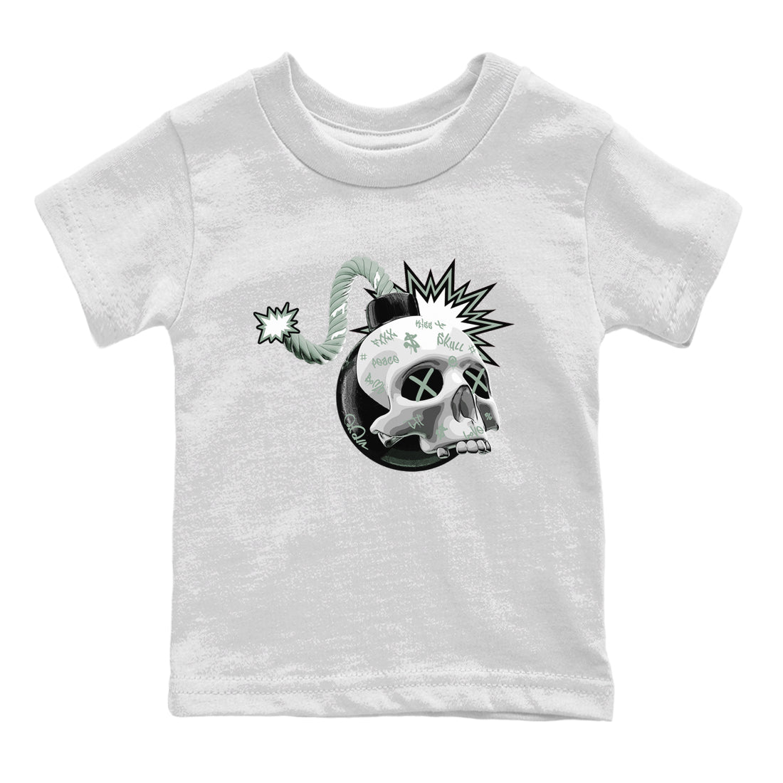 Dunk Mica Green Sneaker Match Tees Skull Bomb Sneaker Tees Dunk Low Mica Green Sneaker Release Tees Kids Shirts White 2