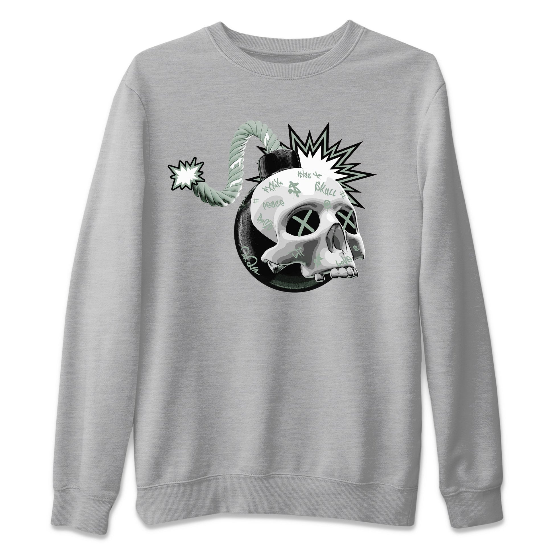 Dunk Mica Green Sneaker Match Tees Skull Bomb Sneaker Tees Dunk Low Mica Green Sneaker Release Tees Unisex Shirts Heather Grey 2
