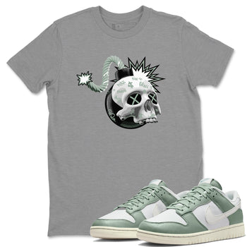 Dunk Mica Green Sneaker Match Tees Skull Bomb Sneaker Tees Dunk Low Mica Green Sneaker Release Tees Unisex Shirts Heather Grey 1
