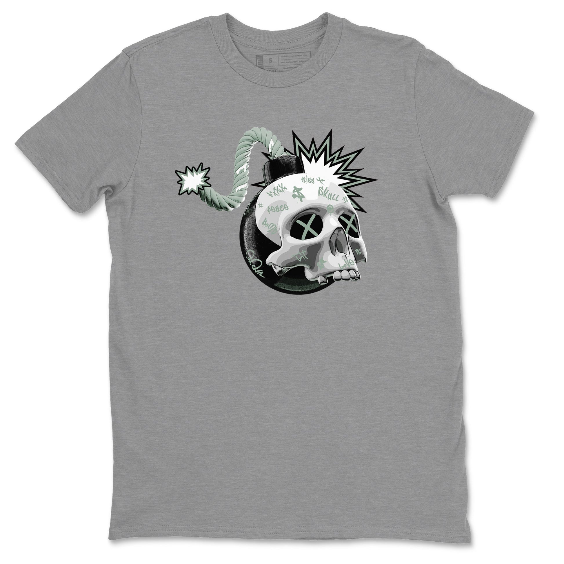 Dunk Mica Green Sneaker Match Tees Skull Bomb Sneaker Tees Dunk Low Mica Green Sneaker Release Tees Unisex Shirts Heather Grey 2