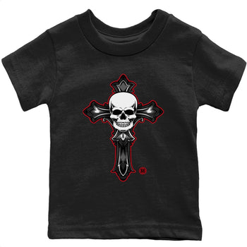 Jordan 12 Playoffs Sneaker Match Tees Skull Cross Sneaker Tees Jordan 12 Playoffs Sneaker Release Tees Kids Shirts