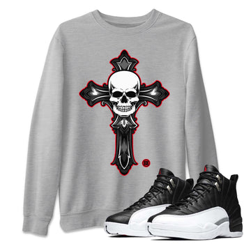 Jordan 12 Playoffs Sneaker Match Tees Skull Cross Sneaker Tees Jordan 12 Playoffs Sneaker Release Tees Unisex Shirts
