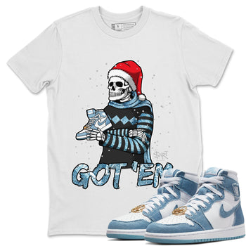 Jordan 1 Denim Sneaker Match Tees Skull Got Em Sneaker Tees Jordan 1 Denim Sneaker Release Tees Unisex Shirts