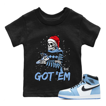 Jordan 1 University Blue Sneaker Match Tees Skull Got Em Sneaker Tees Jordan 1 University Blue Sneaker Release Tees Kids Shirts