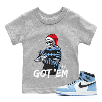 Jordan 1 University Blue Sneaker Match Tees Skull Got Em Sneaker Tees Jordan 1 University Blue Sneaker Release Tees Kids Shirts