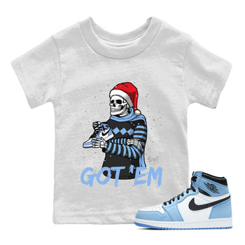 Jordan 1 University Blue Sneaker Match Tees Skull Got Em Sneaker Tees Jordan 1 University Blue Sneaker Release Tees Kids Shirts