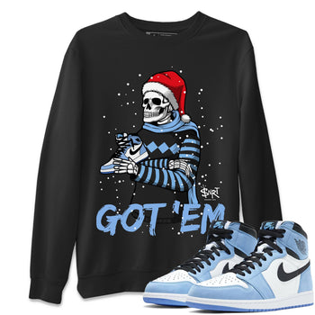 Jordan 1 University Blue Sneaker Match Tees Skull Got Em Sneaker Tees Jordan 1 University Blue Sneaker Release Tees Unisex Shirts