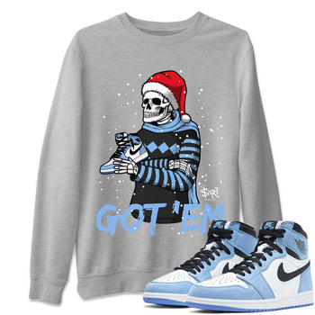 Jordan 1 University Blue Sneaker Match Tees Skull Got Em Sneaker Tees Jordan 1 University Blue Sneaker Release Tees Unisex Shirts
