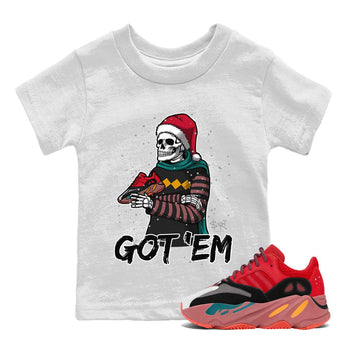 Yeezy 700 Hi-Res Red Sneaker Match Tees Skull Got Em Sneaker Tees Yeezy 700 Hi-Res Red Sneaker Release Tees Kids Shirts