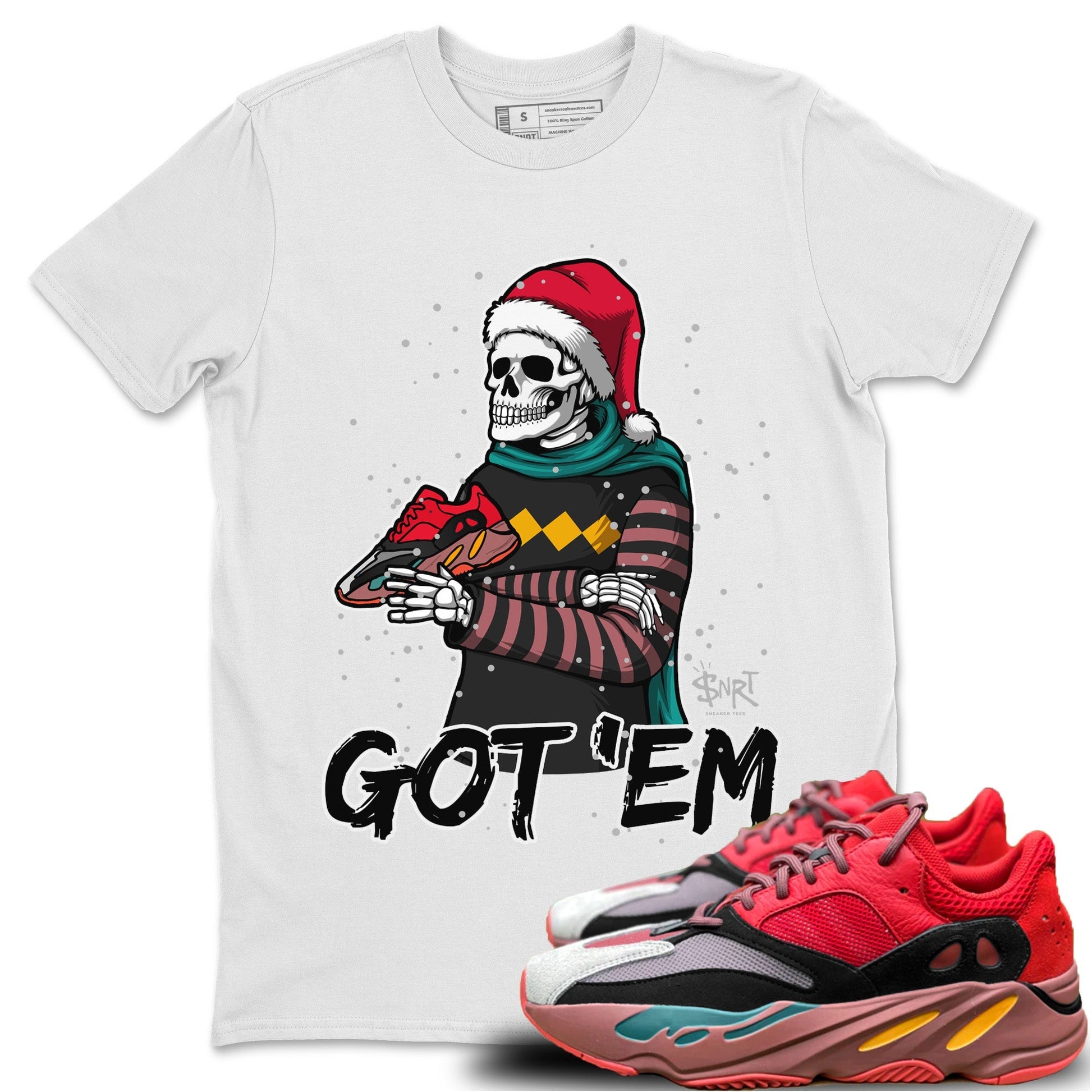 Yeezy 700 Hi-Res Red Sneaker Match Tees Skull Got Em Sneaker Tees Yeezy 700 Hi-Res Red Sneaker Release Tees Unisex Shirts