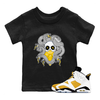 Air Jordan 6 Yellow Ochre shirt to match jordans Skull Medusa sneaker tees 6s Yellow Ochre SNRT Sneaker Tees Casual Crew Neck T-Shirt Baby Toddler Black 1 T-Shirt