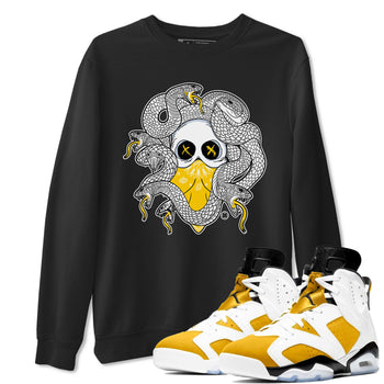 Air Jordan 6 Yellow Ochre shirt to match jordans Skull Medusa sneaker tees 6s Yellow Ochre SNRT Sneaker Tees Casual Crew Neck T-Shirt Unisex Black 1 T-Shirt