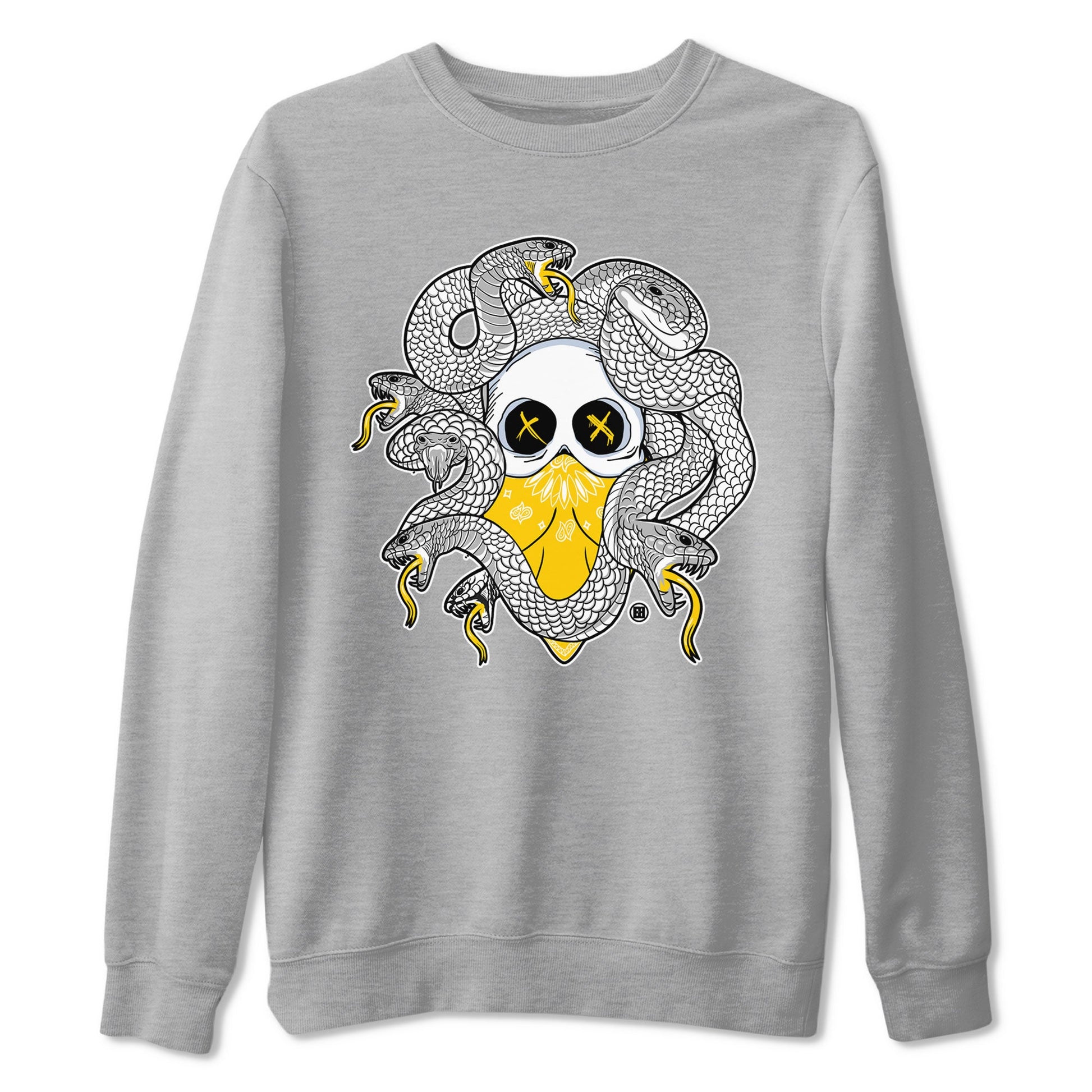 Air Jordan 6 Yellow Ochre shirt to match jordans Skull Medusa sneaker tees 6s Yellow Ochre SNRT Sneaker Tees Casual Crew Neck T-Shirt Unisex Heather Grey 2 T-Shirt
