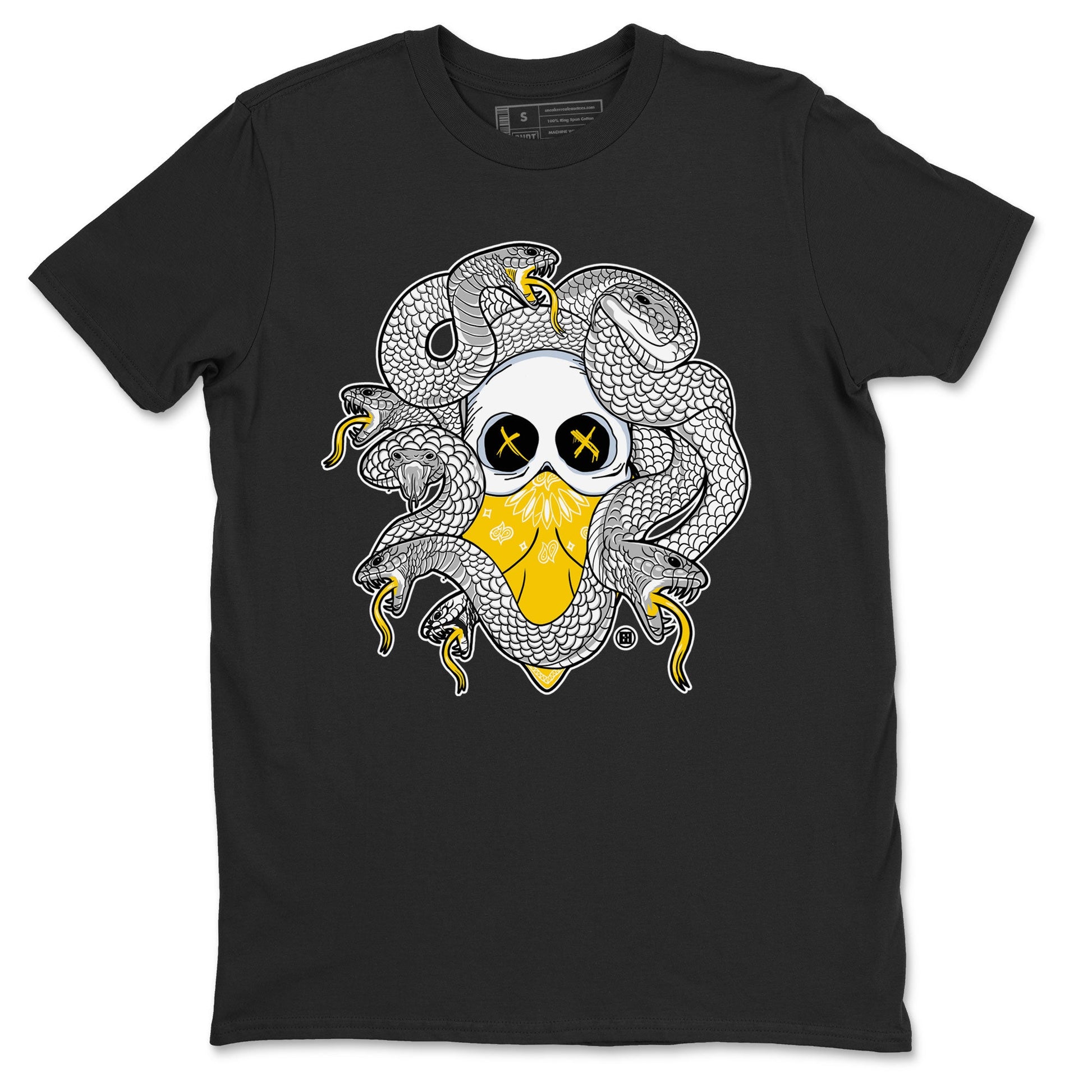 Air Jordan 6 Yellow Ochre shirt to match jordans Skull Medusa sneaker tees 6s Yellow Ochre SNRT Sneaker Tees Casual Crew Neck T-Shirt Unisex Black 2 T-Shirt